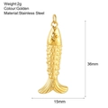 Pendentif poisson doré en acier inoxydable 36mm de hauteur et 2g pour collier DIY - Poisson