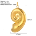 18K gold plated stainless steel spiral starfish pendant charm for DIY jewelry making - Conch / Gold