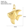 Pendentif poisson en acier inoxydable doré pour colliers DIY de 15mm - Poisson tropical