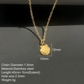 Collana con ciondolo a conchiglia in acciaio inossidabile dorato con dimensioni del prodotto - Oro - Conchiglia