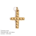 Colgante de cruz 22x18mm en acero inoxidable oro de 14K con diseño geométrico rugoso - Textura Geométrica (BP43571) / Cruz