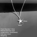 Collana in acciaio inossidabile argento con ciondolo a stella marina e catena regolabile - Colore Acciaio-Stella marina