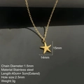 Collana con ciondolo a forma di stella marina in acciaio dorato con dimensioni - Oro-Stella marina