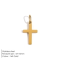 Colgante de cruz minimalista en acero inoxidable bañado en oro 14K para joyería DIY - Mini Cruz Pulida