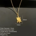 Collana con ciondolo a forma di tartaruga marina in acciaio inox dorato con incisione - Tartaruga Marina Dorata