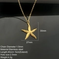 Collana con ciondolo a stella marina in acciaio dorato e tabella taglie - Oro - Stella Marina (G9)