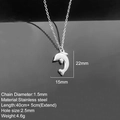 Collana con ciondolo a delfino in acciaio inossidabile argento con catena regolabile - Delfino Argento