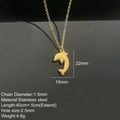 Collana con ciondolo a delfino in acciaio dorato da 15x22mm con catenina di 40+5cm - Oro - Delfino