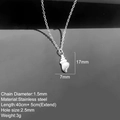 Collana in acciaio inossidabile argento con ciondolo a conchiglia e misure dettagliate - Color Acciaio - Lumaca