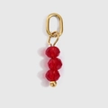 Anhänger mit roten facettierten Kristallperlen und Goldring für DIY-Schmuck - Januar Geburtsstein Stil / Rot
