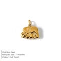 Elephant pendant charm in 14K gold stainless steel for DIY jewelry, 11x15mm size - Full Elephant (YP3016) / 11x15mm / 14K Gold