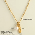 Collier en acier doré avec pendentif chaussons de danse et perle d'eau douce - Pendentif Chausson de Ballet (25166)