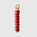 Deep red faceted crystal bead vertical pendant with elegant gold metal clasp and finish - January - Red