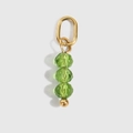 Green crystal bead pendant with faceted beads and gold-plated stainless steel hardware - Olive Green