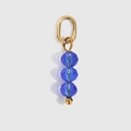 Blue faceted crystal bead pendant with gold oval loop for DIY jewelry making - Sapphire Blue