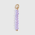 Lavender beaded pendant with faceted glass beads and gold-tone metal loop for DIY jewelry - June - Light Purple