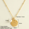 Collier à pendentif Hamsa doré avec chaîne à billes en acier inoxydable et perle blanche - Pendentif Pièce d'Œil (25178)