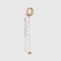 French vintage style pendant with gold loop and clear multifaceted crystal beads - July - Milky White