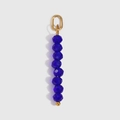 Dark blue faceted bead pendant with gold metal loop for DIY jewelry making - September - Royal Blue
