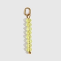French vintage DIY pendant with yellow faceted beads and golden oval clasp link - November - Light Yellow