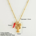 Collana in acciaio inossidabile dorato con ciondoli a forma di aragosta e peperoncino - Aragosta (25192G)