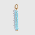 French vintage light blue faceted crystal bead charm with gold metal clasp for DIY jewelry - December - Lake Blue