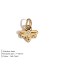 Colgante de abeja de acero inoxidable dorado de 14K con circonita, 7x10mm para hacer joyas - Abeja con Diamantes de Imitación (HP2005)