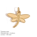 Colgante de libélula en acero inoxidable con baño de oro 14K para hacer joyas - Libélula Aerodinámica (XP33079)