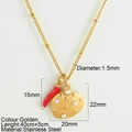 Collana dorata in acciaio inox con peperoncino rosso e ciondolo a conchiglia con perle - Conchiglia di Perla (25175G)