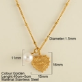 Collier doré en acier inoxydable avec une perle blanche et un pendentif cœur et œil - Pendentif Cœur Mauvais Œil (25179)