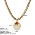 Gouden touwketting met kerstman emaille hanger voor feestelijke kerstmis sieraden stijl - Kerstman