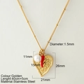 Collana a catena satellitare in acciaio dorato con pendente a cuore, peperoncino e perla - Sole Cuore (G9)