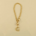 Golden delicate chain with uppercase letter G pendant featuring lobster clasp closures - Cup Chain Letter-G