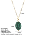 Collana dorata in acciaio inossidabile con pendente ovale in malachite naturale - Malachite Ovale