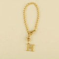 Golden chain accessory with letter H pendant and secure lobster clasps for daily style - Cup Chain Letter-H