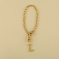 Golden chain jewelry featuring a polished 3D capital letter L pendant and lobster clasps - Cup Chain Letter-L