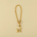 Golden alloy chain with a letter M pendant and dual lobster clasps for accessories - Cup Chain Letter-M