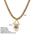 Golden reindeer pendant necklace with 3mm rope chain in high quality stainless steel - Elk (G23)
