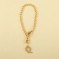 Elegant gold-tone chain accessory featuring a polished capital letter Q initial pendant - Cup Chain Letter-Q