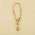 Gold-plated chain featuring a capital letter R pendant with lobster clasp closure - Cup Chain Letter-R