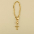 Golden metal chain keychain featuring a minimalist uppercase letter T pendant and clasp - Cup Chain Letter-T