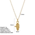 Minimalist gold stainless steel necklace featuring a 3D corn vegetable shaped pendant - Corn (HY-741)