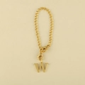 Golden chain accessory with letter W pendant and dual lobster clasps for versatility - Cup Chain Letter-W