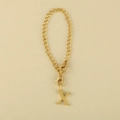 Polished gold metal accessory with an uppercase letter X pendant on a fine chain - Cup Chain Letter-X