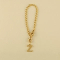 Golden keychain chain with lobster clasps and uppercase letter Z pendant accessory - Cup Chain Letter-Z
