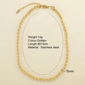 18K gold plated stainless steel 5mm ball chain necklace with lobster clasp and extender - Ball Chain Style (25308G2) / Gold