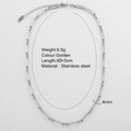 Polished silver stainless steel paperclip chain necklace with 4mm width links - Paperclip Chain Style (25308S3) / Steel