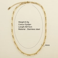 18K gold plated stainless steel paperclip chain necklace with 4mm width and lobster clasp - Paperclip Chain Style (25308G3) / Gold