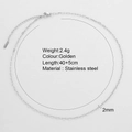 Collier trombone en acier inoxydable doré 18K avec longueur réglable de 40+5cm pour femme - Style de Chaîne Trombone Minimaliste (25308S5)
