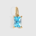 Pendentif en zircon bleu ciel carré avec monture en acier inoxydable doré à griffes - 4*6mm / Or - Mars Bleu Clair